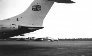 Tail of BUA VC10 with HS125